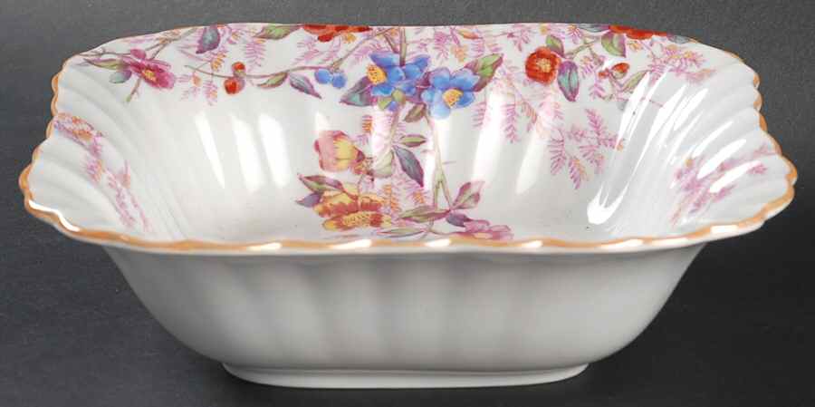 Chelsea Garden (Mustard Trim) 7" Square Vegetable Bowl by Spode-1