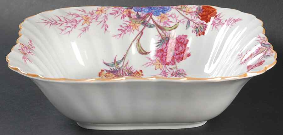 Chelsea Garden (Mustard Trim) 9" Square Vegetable Bowl by Spode-1
