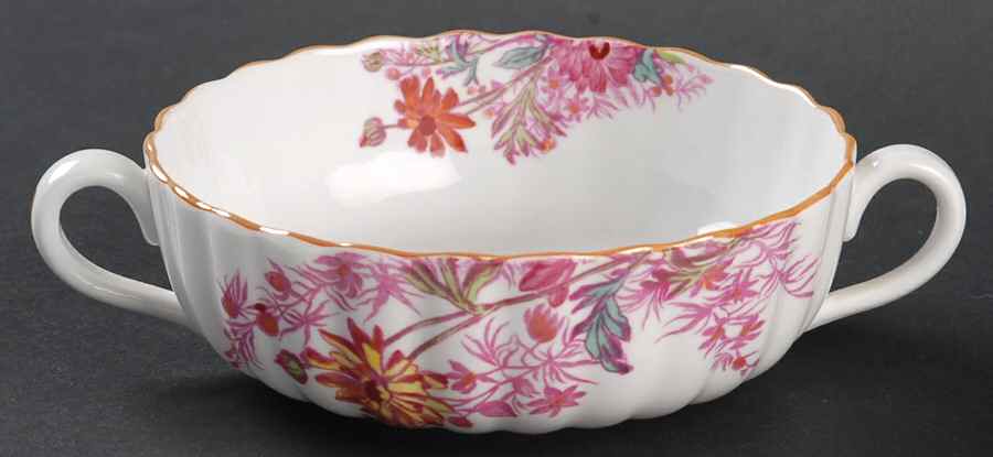 Chelsea Garden (Mustard Trim) Flat Cream Soup Bowl by Spode-1