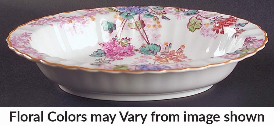 Chelsea Garden (Mustard Trim) 9" Oval Vegetable Bowl by Spode-1