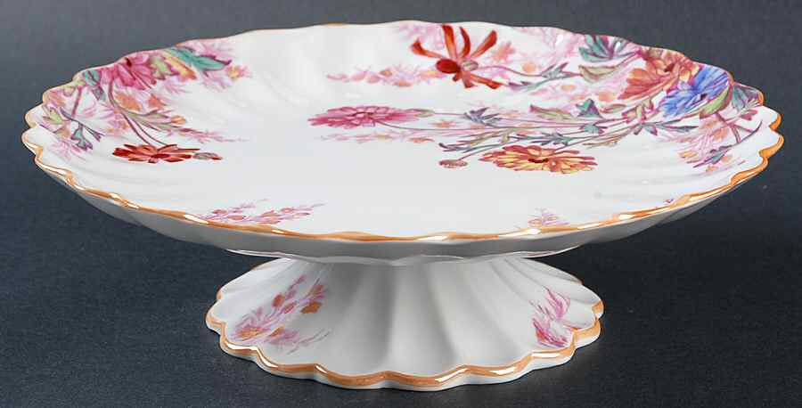 Chelsea Garden (Mustard Trim) 8" Diameter Pedestal Cake Stand by Spode-1