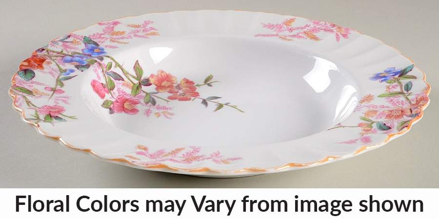 Chelsea Garden (Mustard Trim) Large Rim Soup Bowl by Spode-1