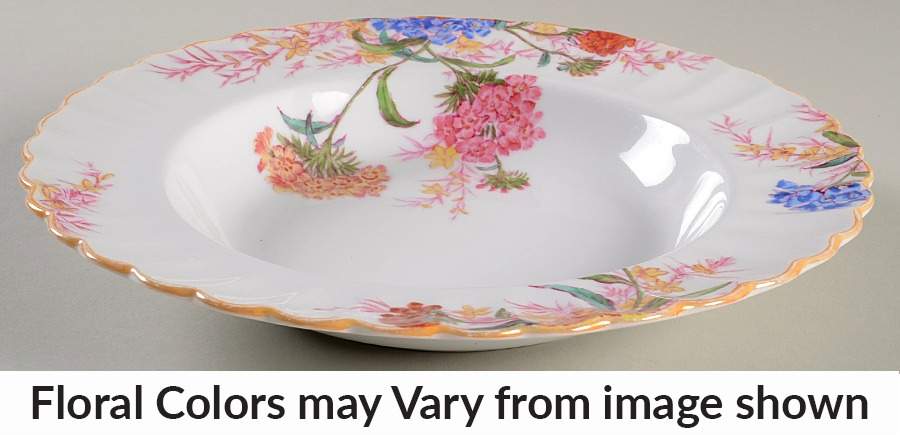 Chelsea Garden (Mustard Trim) Large Rim Soup Bowl by Spode-1