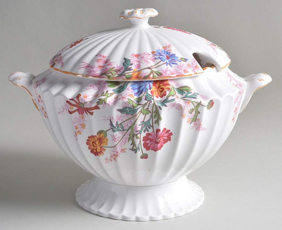 Chelsea Garden (Mustard Trim) Tureen & Lid w/Underplate by Spode-1
