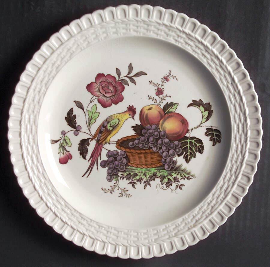 Cherry Picker (Basket Weave Edge) Luncheon Plate by Spode-1
