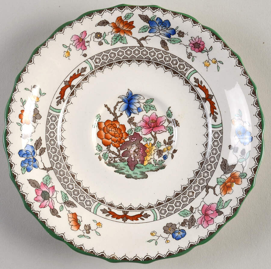 Chinese Rose Bone Saucer for Cream Soup Bowl by Spode-1