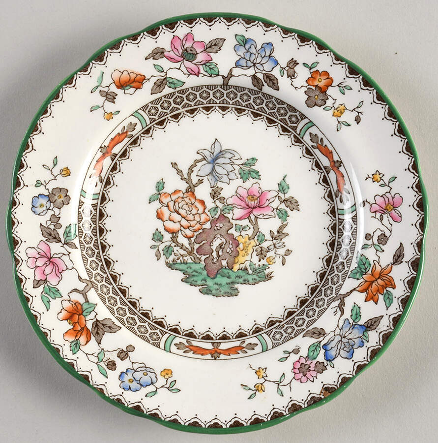 Chinese Rose Bone Bread & Butter Plate by Spode-1