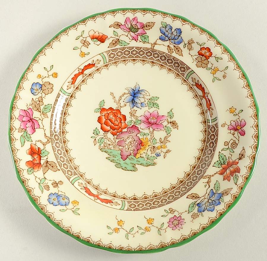 Chinese Rose Bone Dessert/Pie Plate by Spode-1