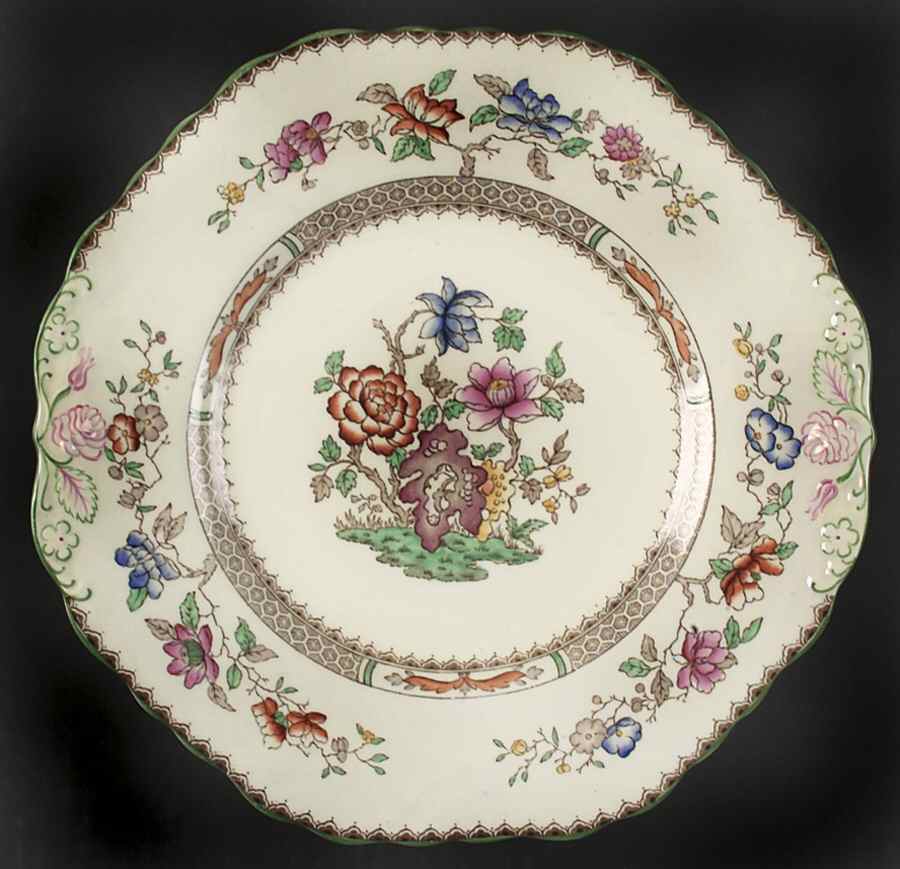 Chinese Rose Bone Cookie Plate by Spode-1