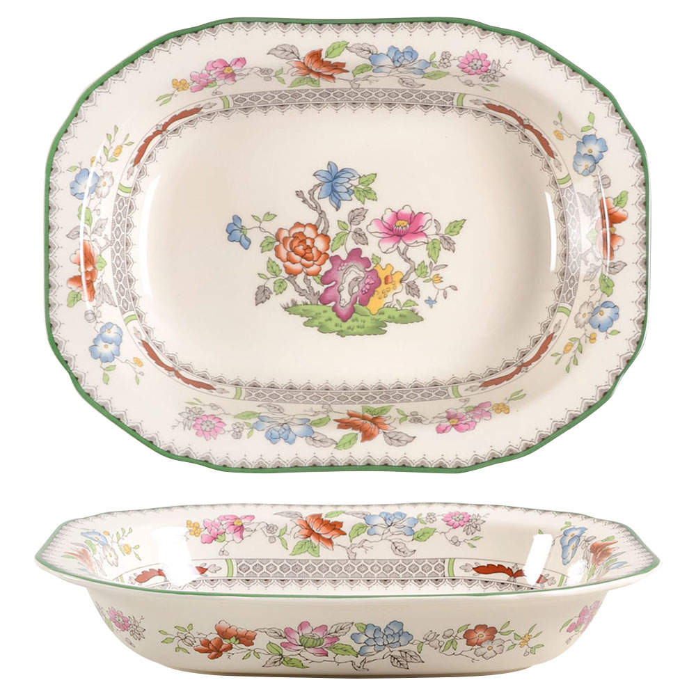 Chinese Rose 9" Oval Vegetable Bowl by Spode-1