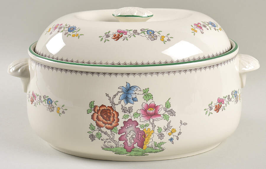 Chinese Rose 4 Qt Oval Covered Casserole by Spode-1