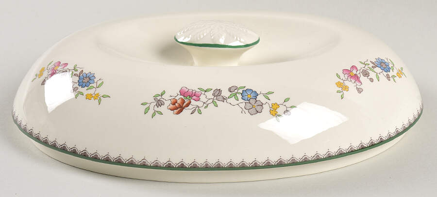 Chinese Rose Lid for 4 Qt Oval Casserole by Spode-1