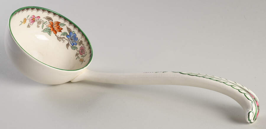 Chinese Rose Solid Piece Sauce Ladle by Spode-1