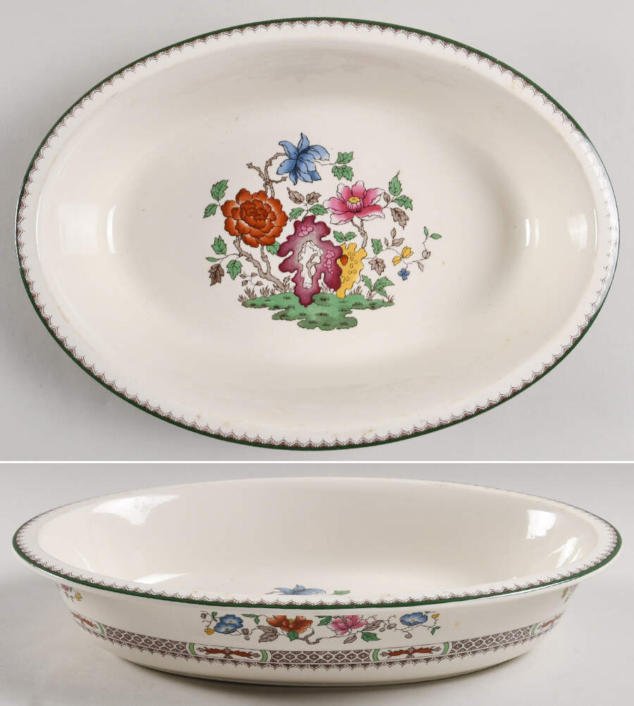 Chinese Rose 12'' Oval Baker by Spode-1