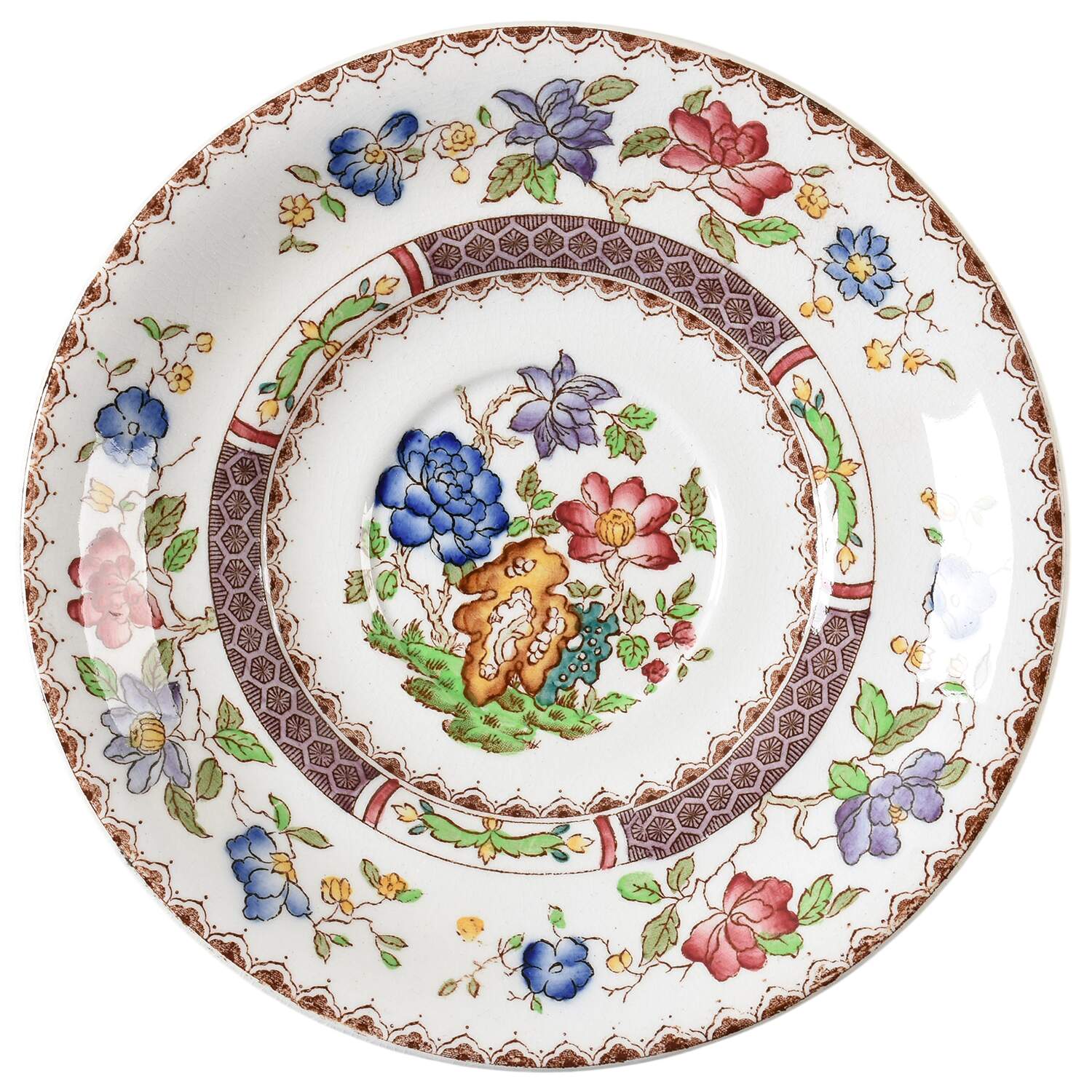 Chinese Rose Saucer for Bouillon Cup by Spode-1