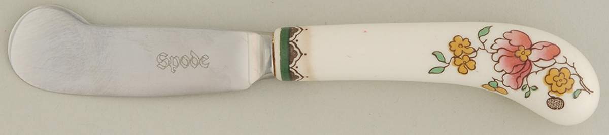 Chinese Rose Hollow Handle Butter Spreader by Spode-1
