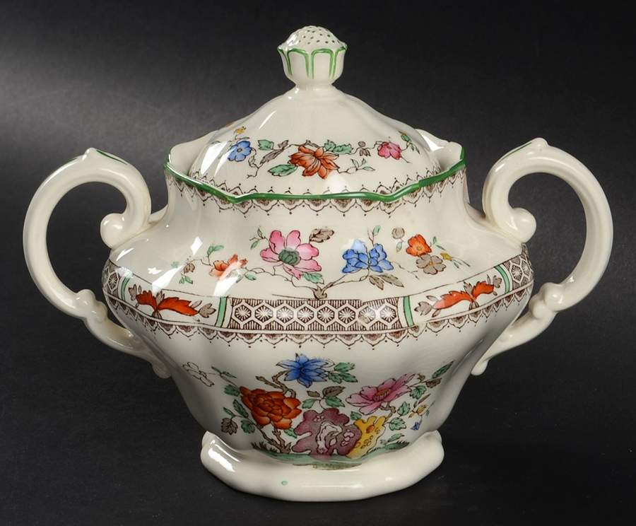 Chinese Rose Sugar Bowl & Lid by Spode-1
