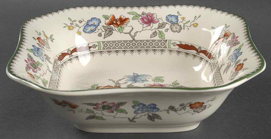Chinese Rose 8" Square Vegetable Bowl by Spode-1