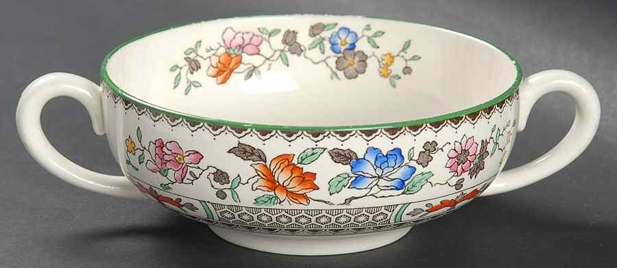 Chinese Rose Flat Cream Soup Bowl by Spode-1