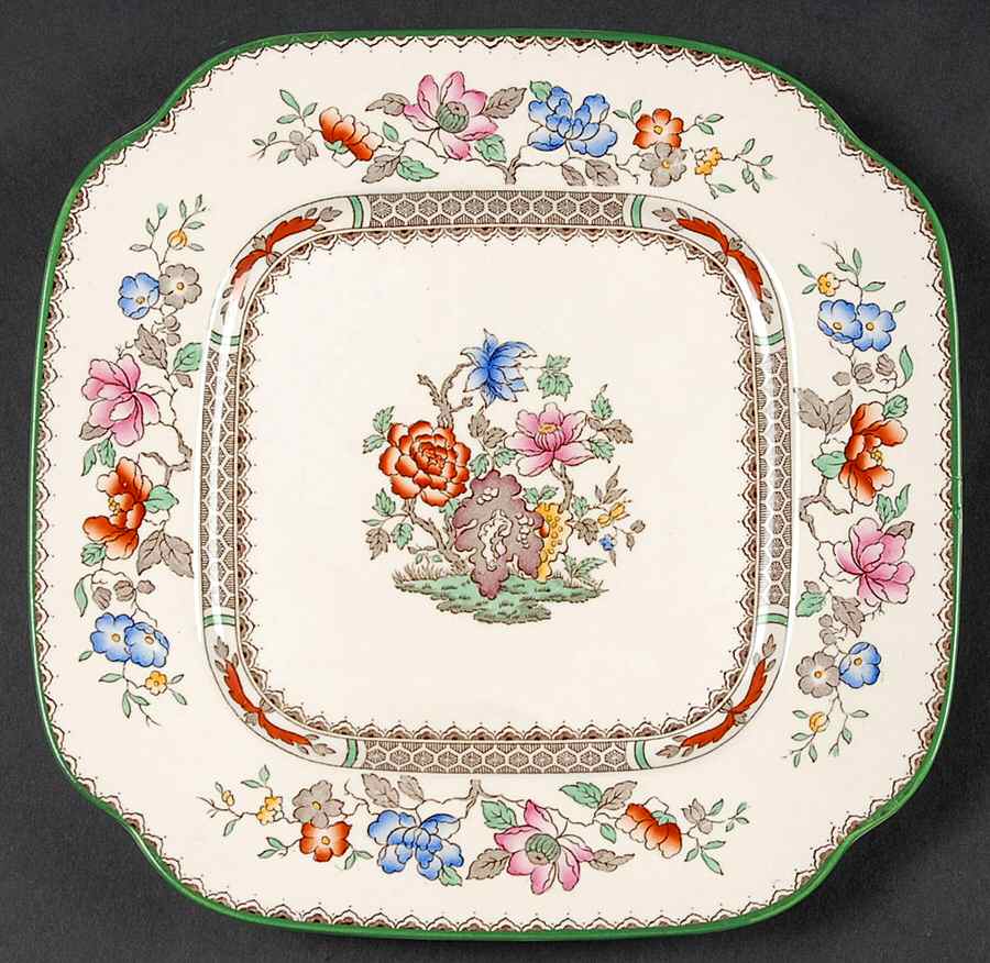 Chinese Rose Square Salad Plate by Spode-1