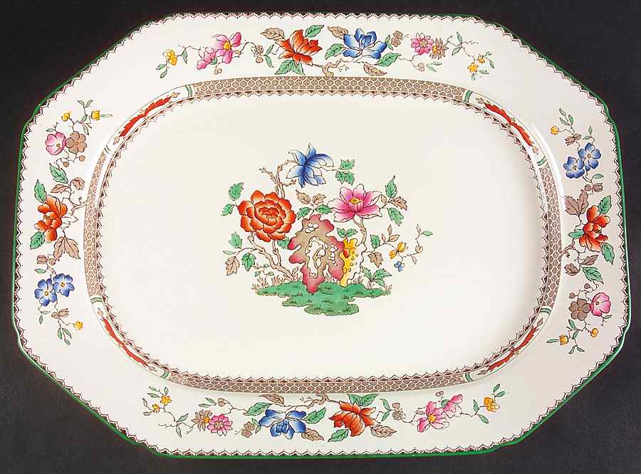 Chinese Rose 17" Oval Serving Platter by Spode-1