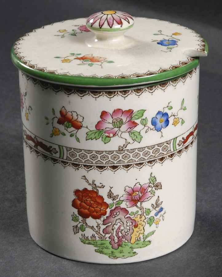 Chinese Rose Jam/Jelly & Lid by Spode-1
