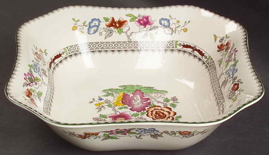 Chinese Rose 9" Square Salad Serving Bowl by Spode-1