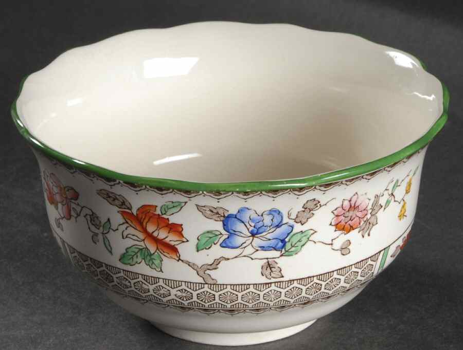 Chinese Rose Open Sugar Bowl by Spode-1
