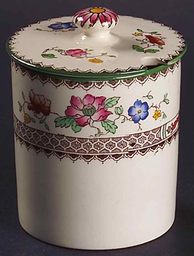 Chinese Rose Jam/Jelly & Lid by Spode-1