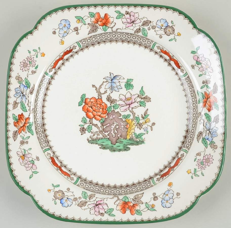 Chinese Rose Square Luncheon Plate by Spode-1