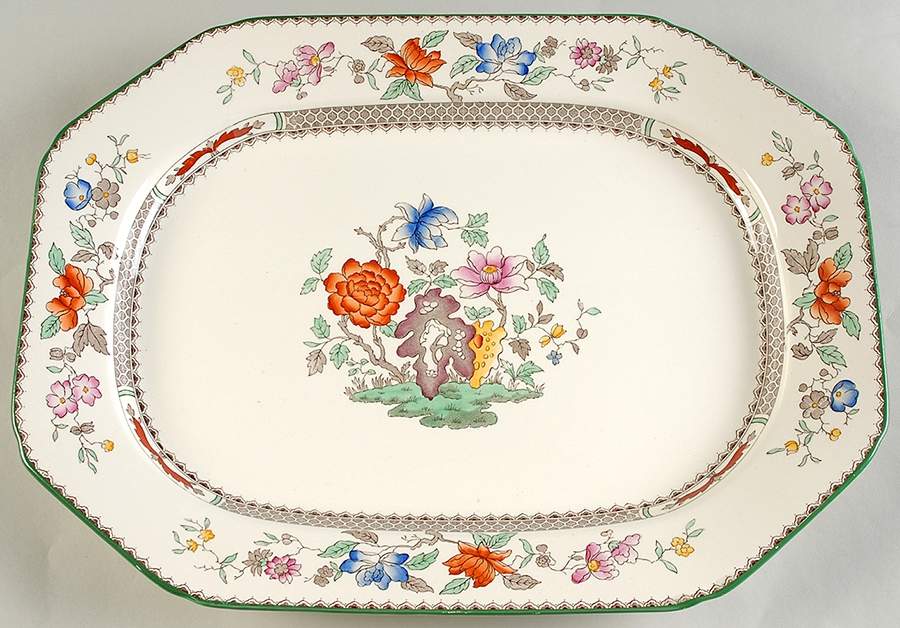 Chinese Rose 16" Oval Serving Platter by Spode-1