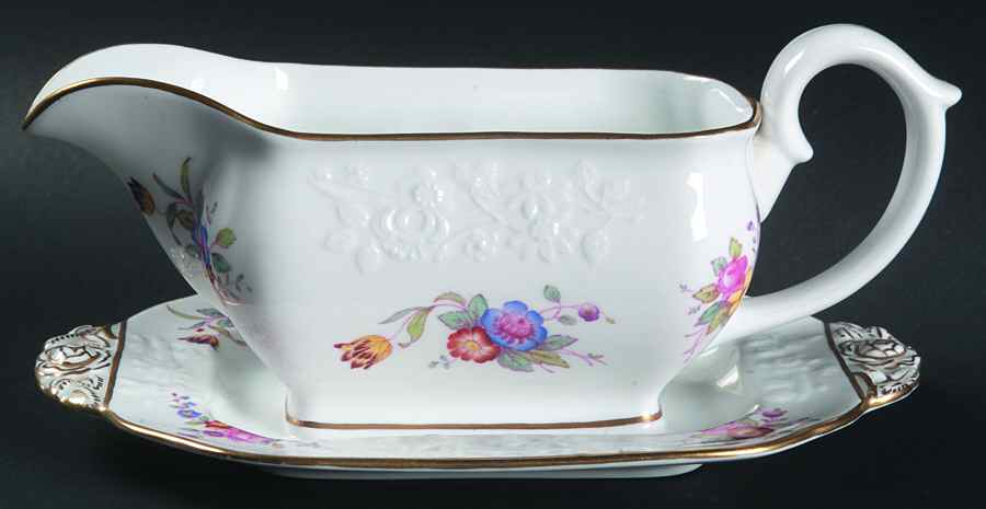 Christine Gravy Boat with Attached Underplate by Spode-1