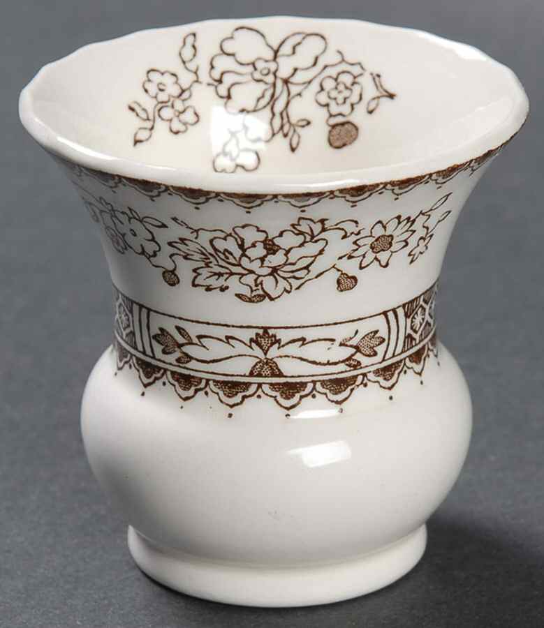 Chinese Rose Brown (Scalloped) Toothpick Holder by Spode-1