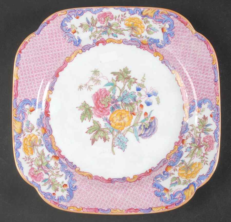 China Rose (Smooth) Square Luncheon Plate by Spode-1