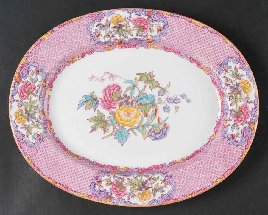 China Rose (Smooth) 12" Oval Serving Platter by Spode-1
