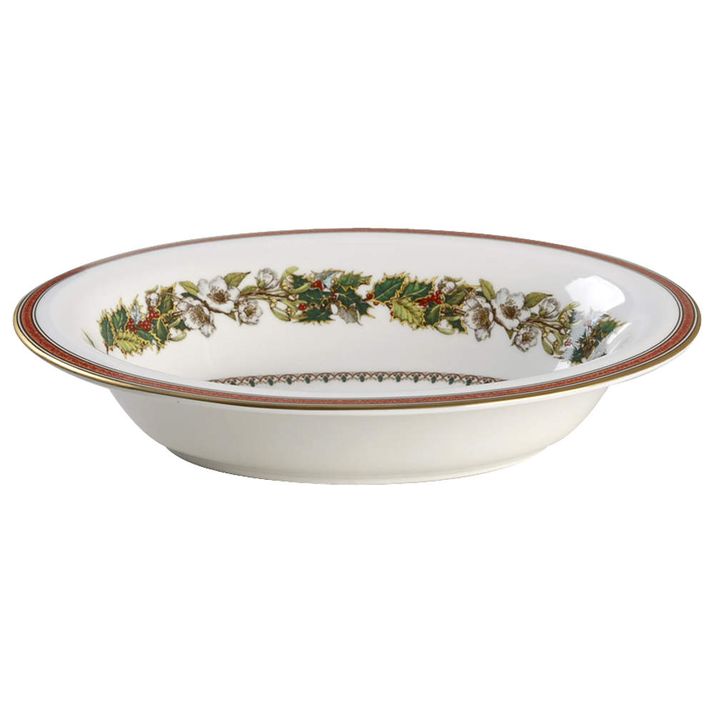 Christmas Rose 10" Oval Vegetable Bowl by Spode-1