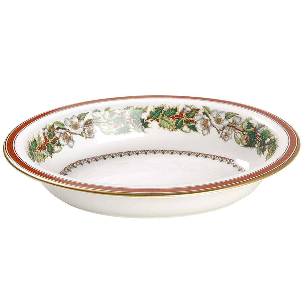 Christmas Rose 9" Oval Vegetable Bowl by Spode-1