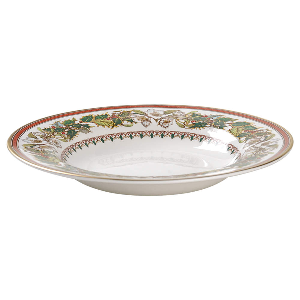 Christmas Rose Large Rim Soup Bowl by Spode-1