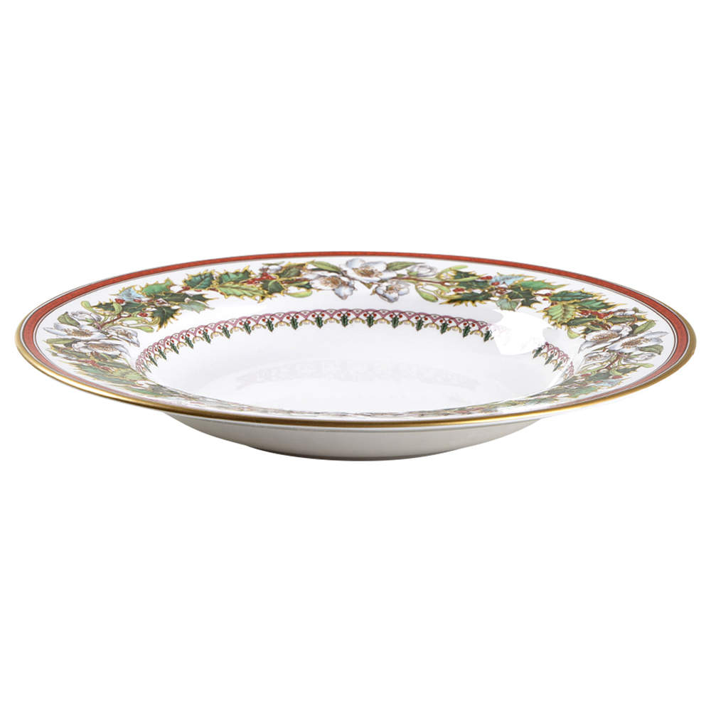 Christmas Rose Large Rim Soup Bowl by Spode-1