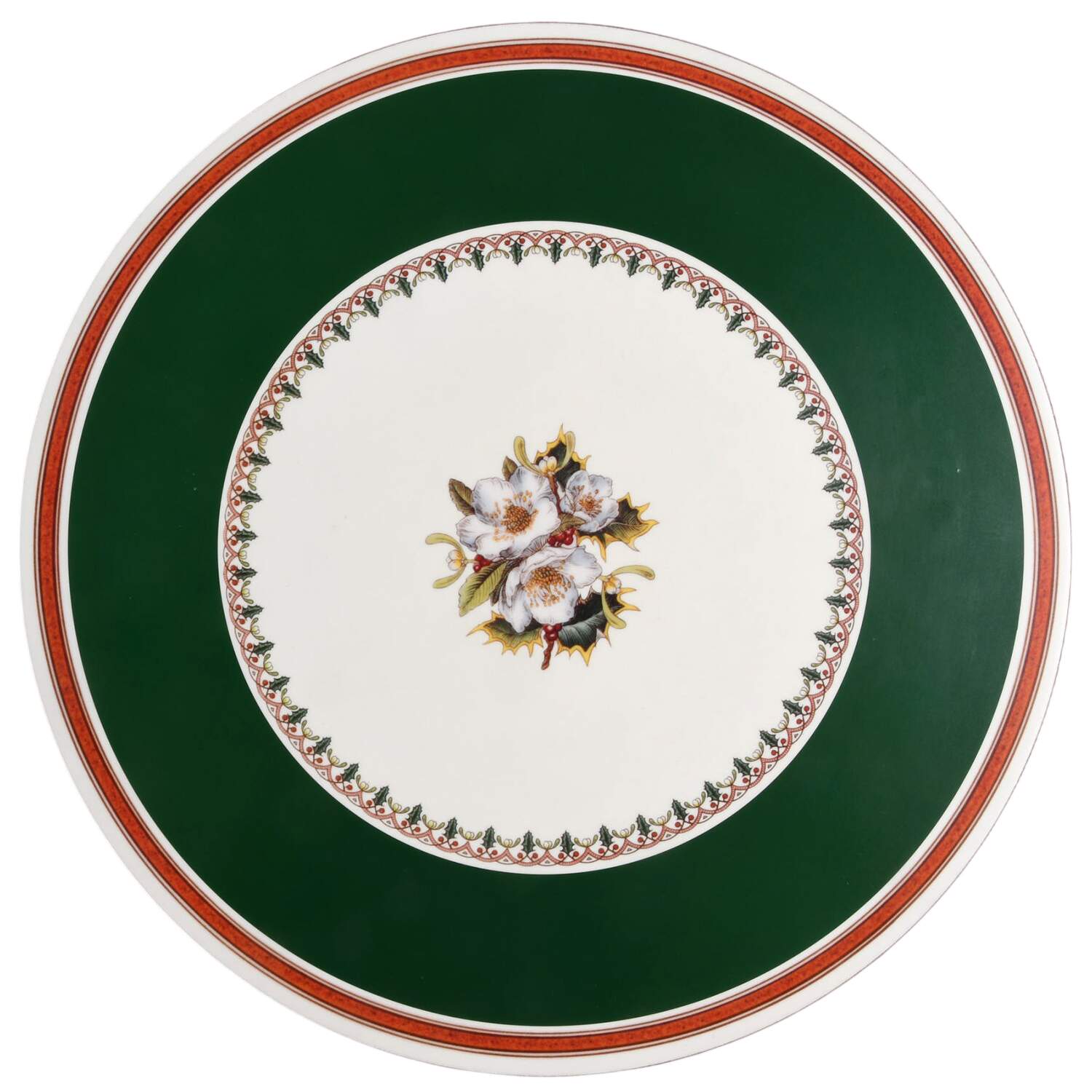 Christmas Rose Round Cork Back Trivet by Spode-1