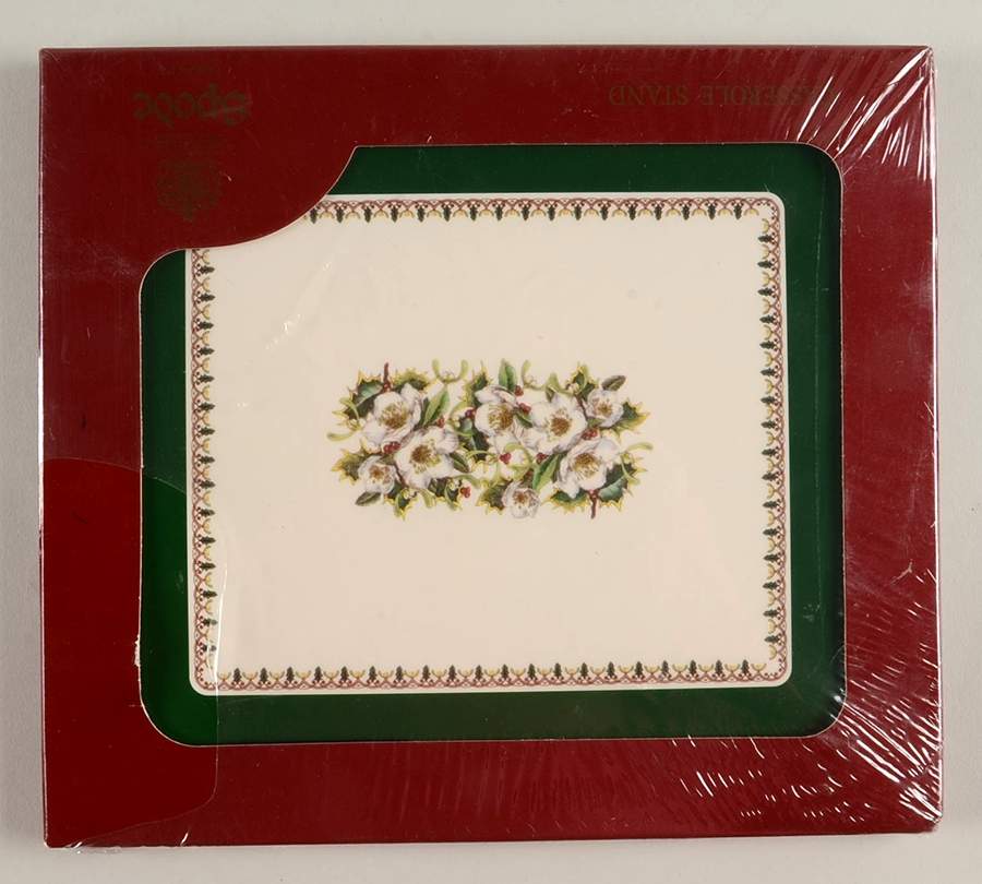 Christmas Rose Corkback Casserole Stand/Hot Pad by Spode-1