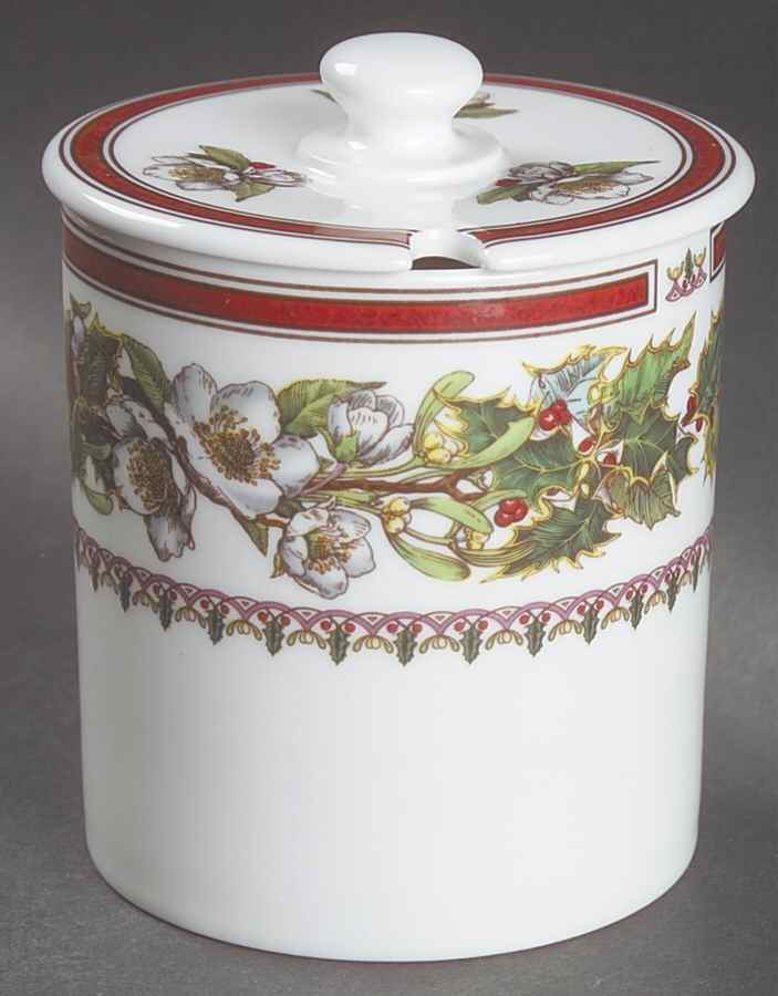Christmas Rose Jam/Jelly & Lid by Spode-1