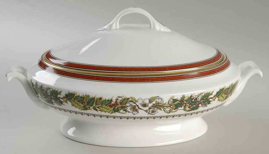 Christmas Rose Oval Covered Vegetable by Spode-1