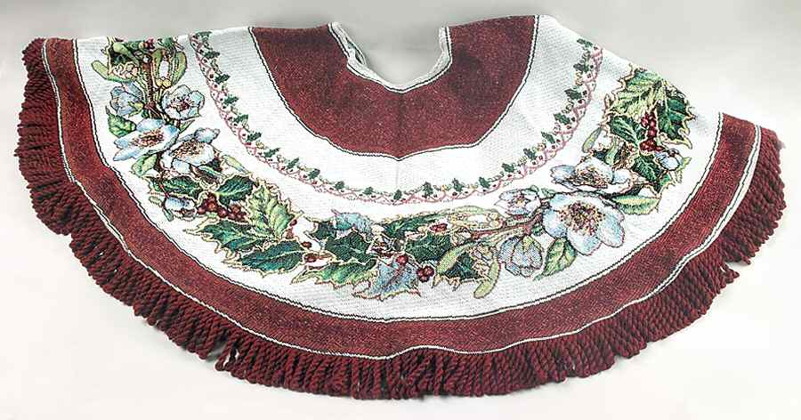 Christmas Rose Tapestry Tree Skirt by Spode-1