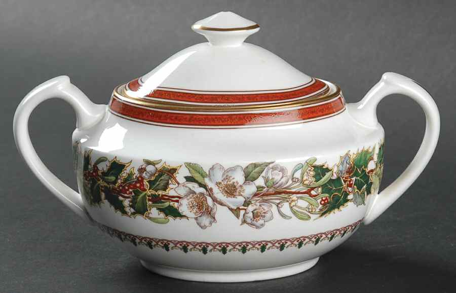 Christmas Rose Sugar Bowl & Lid by Spode-1