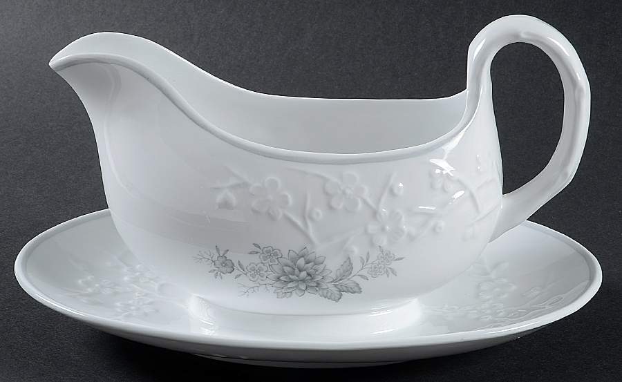 Chinese Spring Gravy Boat with Attached Underplate by Spode-1
