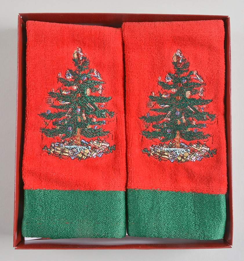 Christmas Tree (Set of 2) Cloth Fingertip Towels by Spode-1