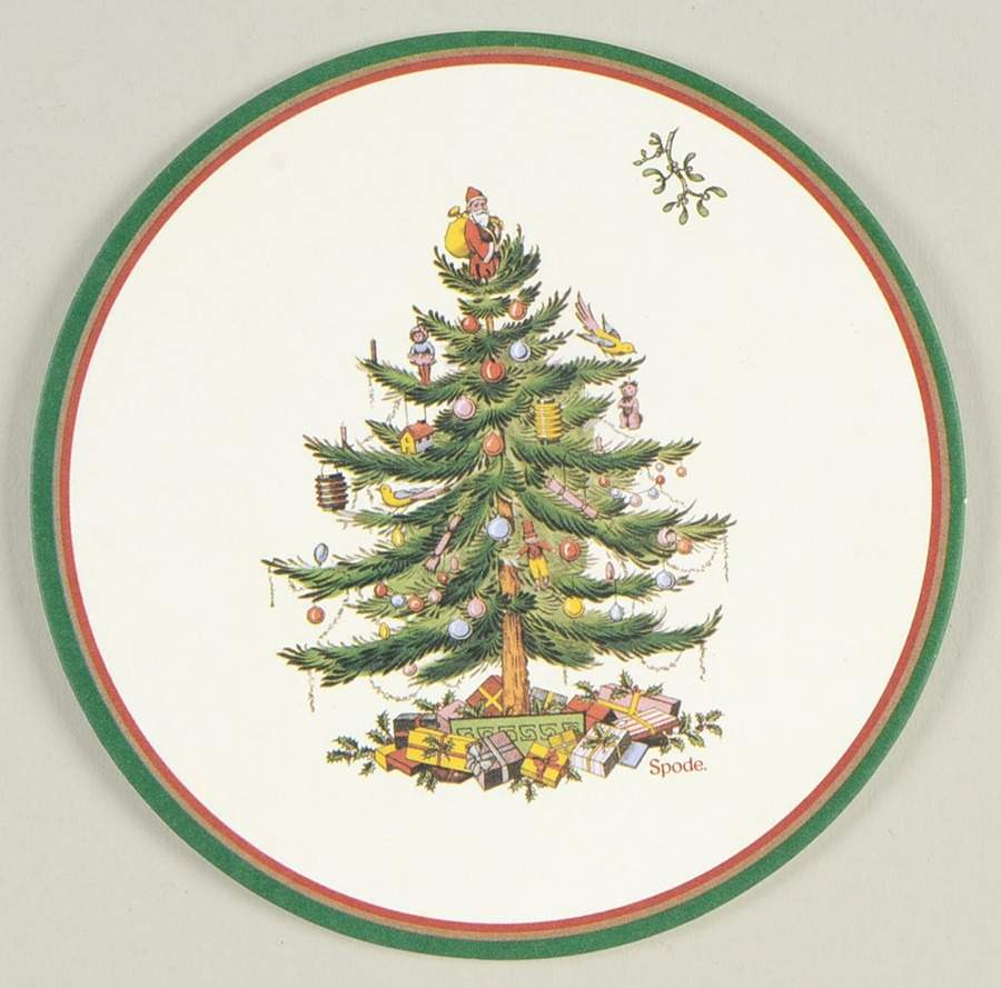 Christmas Tree Round Paper Coaster by Spode-1