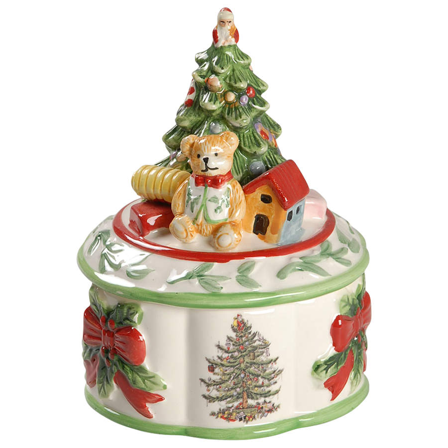 Christmas Tree Music Box with Lid by Spode-1