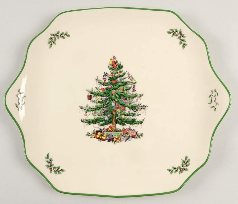 Christmas Tree 12" Square Cheese Platter by Spode-1